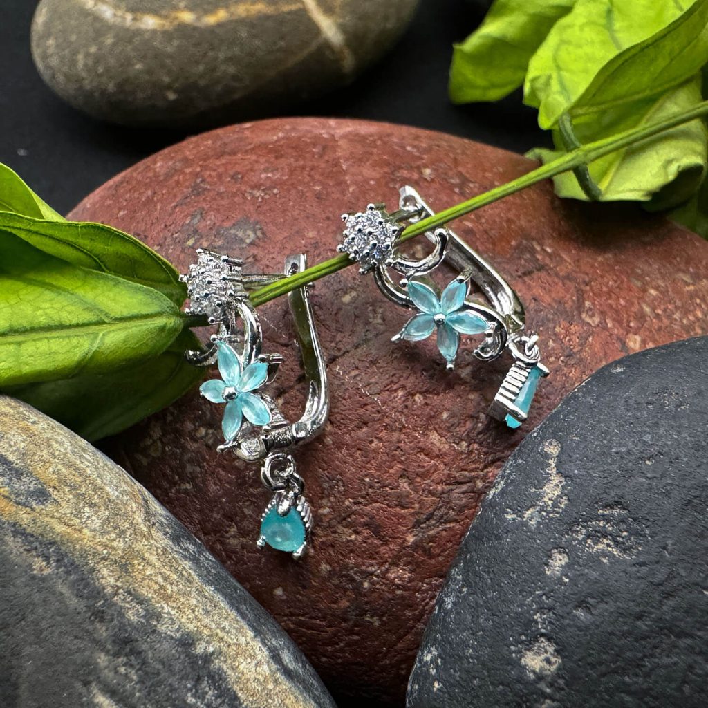 Aquamarine Blossom Earrings