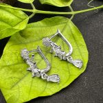 Aquamarine Blossom Earrings (White)