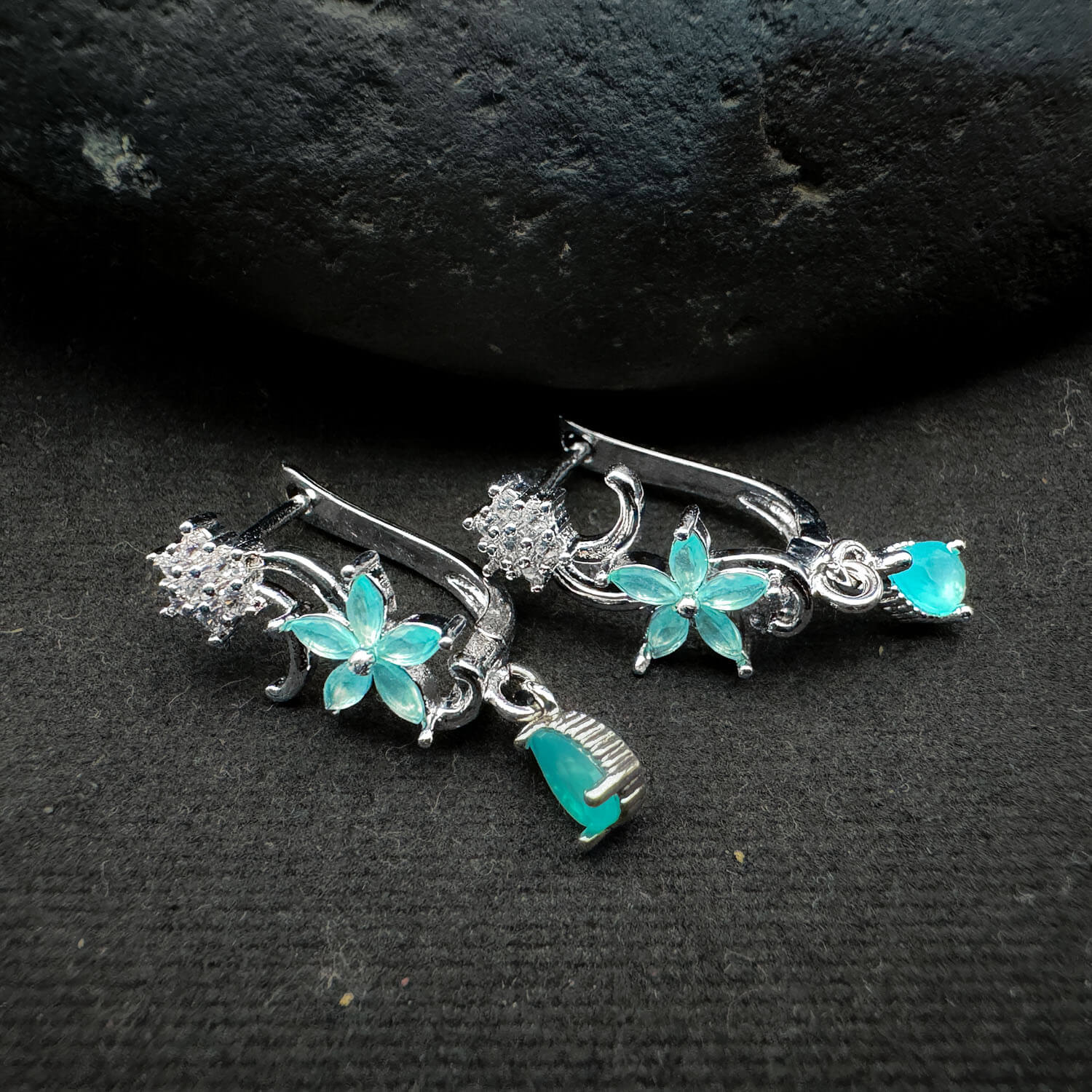 Aquamarine Blossom Earrings