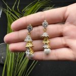 Elegant Pearl & Crystal Drop Earrings