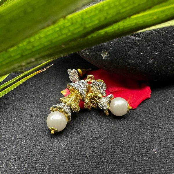 Elegant Pearl & Crystal Drop Earrings