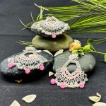 Elegant Pink Petal Earrings and Tikka Set - Nazli Fashions