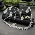 Elegant Pink and Silver Necklace Set