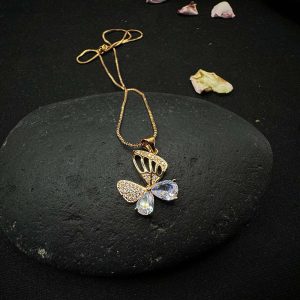 Golden Butterfly Crystal Necklace