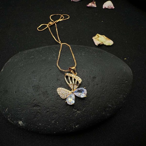 Golden Butterfly Crystal Necklace