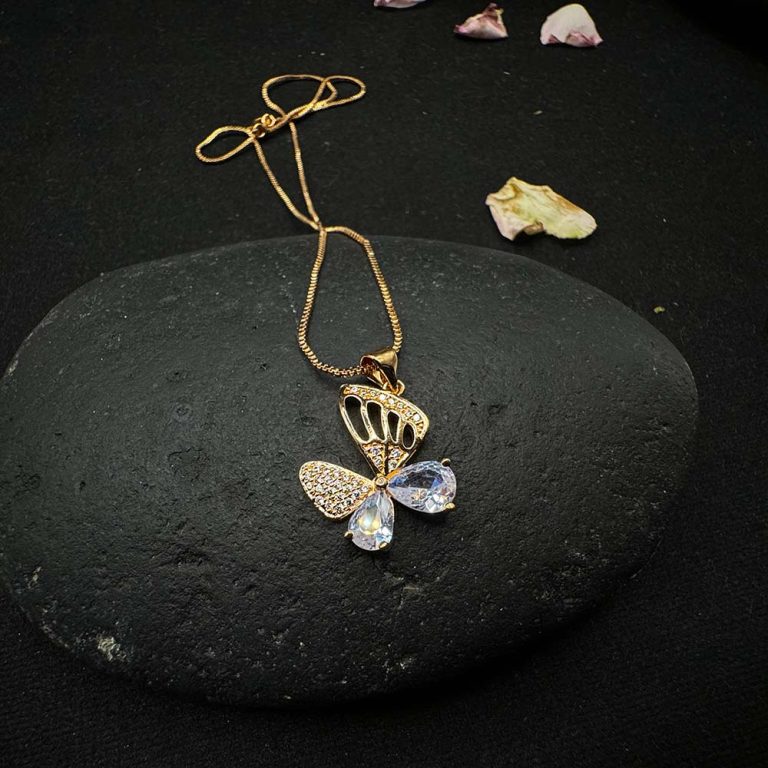 Golden Butterfly Crystal Necklace