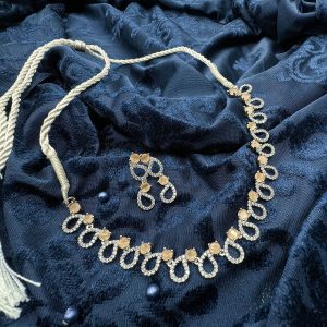 Golden Citrine and Diamond Teardrop Necklace & Earring Set