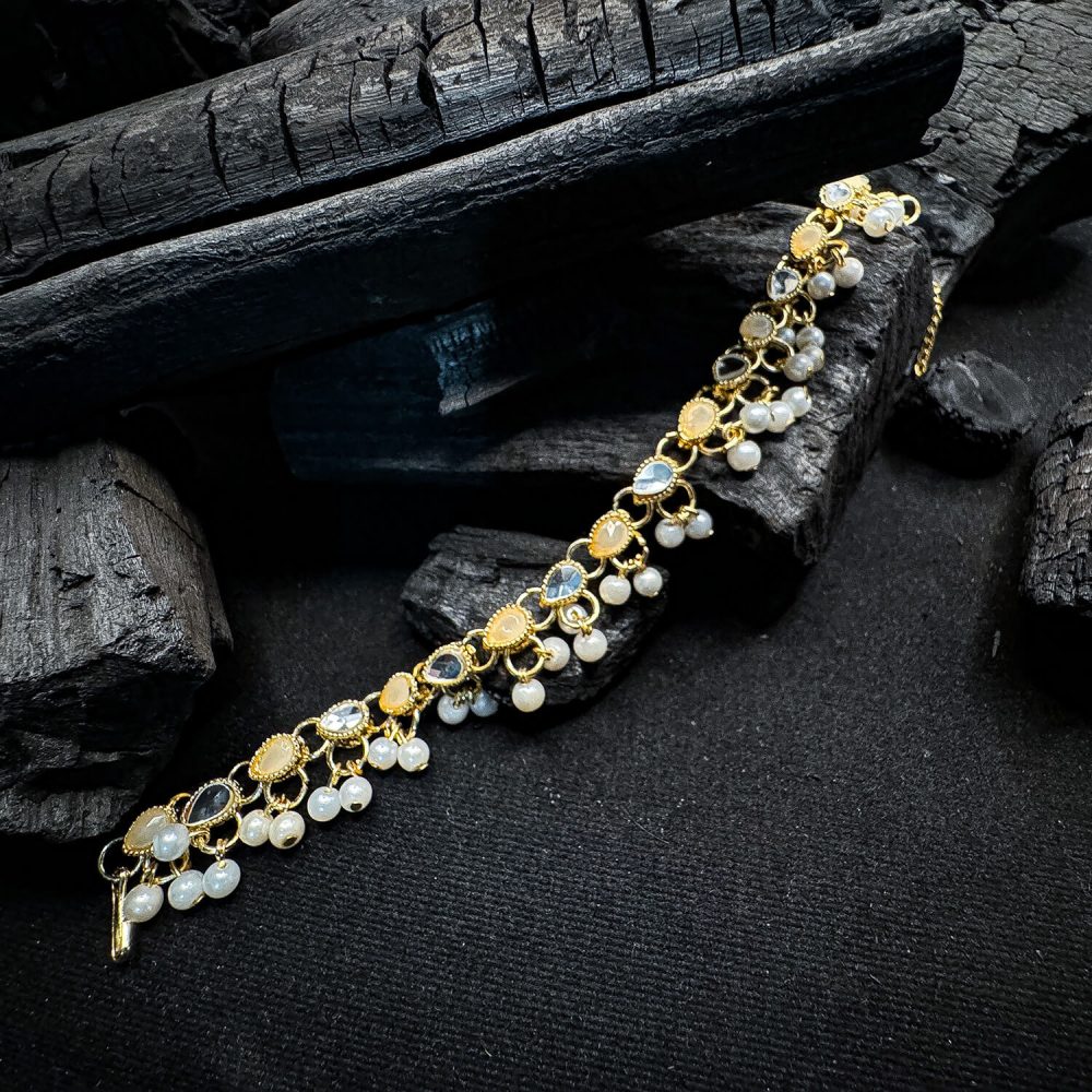 Golden Pearl Bliss Anklet - Nazli Fashions