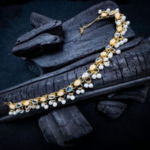 Golden Pearl Bliss Anklet - Nazli Fashions