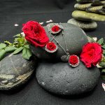 Red Rose Necklace and Earring Set
