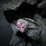 Radiant Pink Sapphire Halo Ring - Nazli Fashions