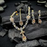 Majestic Amber and Golden Necklace Set