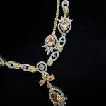 Majestic Amber and Golden Necklace Set