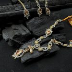 Majestic Amber and Golden Necklace Set