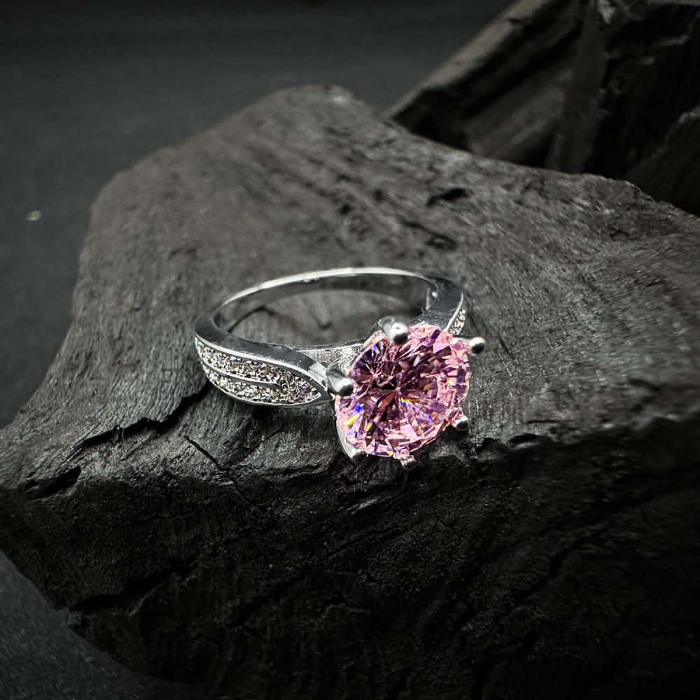 Majestic Pink Topaz Solitaire Ring - Nazli Fashions