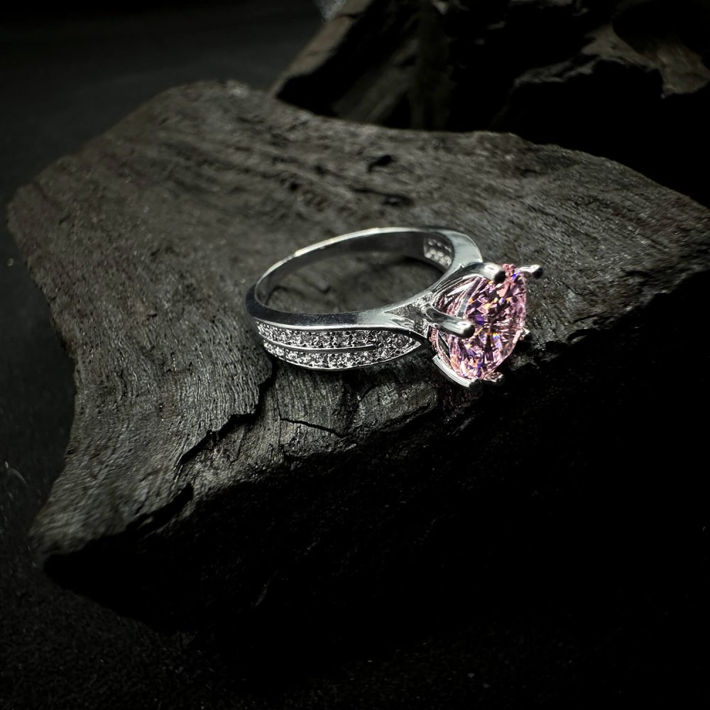 Majestic Pink Topaz Solitaire Ring - Nazli Fashions