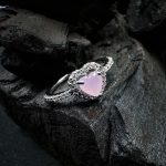 Pink Rose Quartz Heart Halo Ring