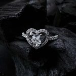Princess Cut Heart Halo Ring