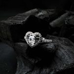 Princess Cut Heart Halo Ring