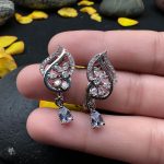 Ravishing Ruby Floral Drop Earrings (White)