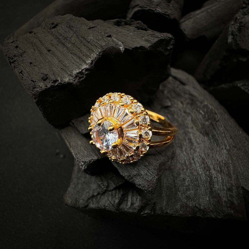 Royal Grandeur Golden Cocktail Ring
