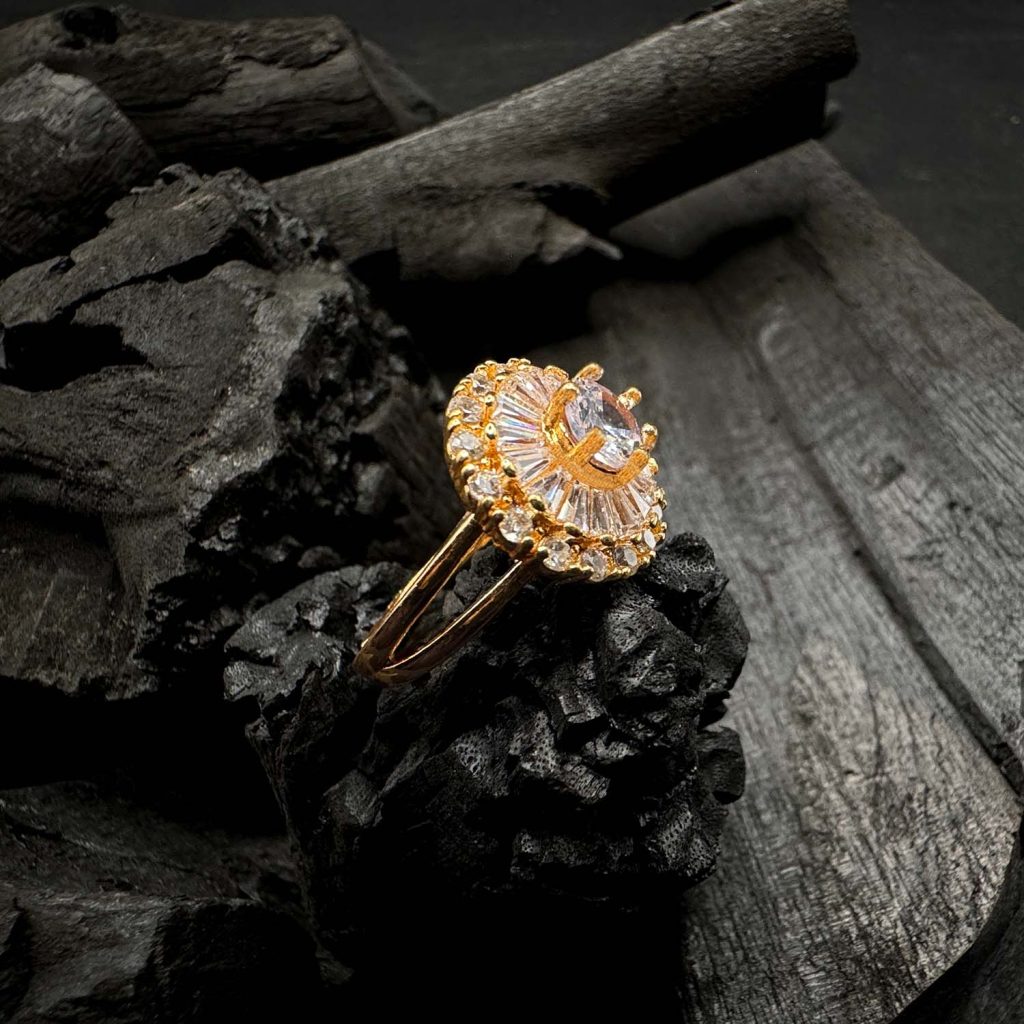 Royal Grandeur Golden Cocktail Ring