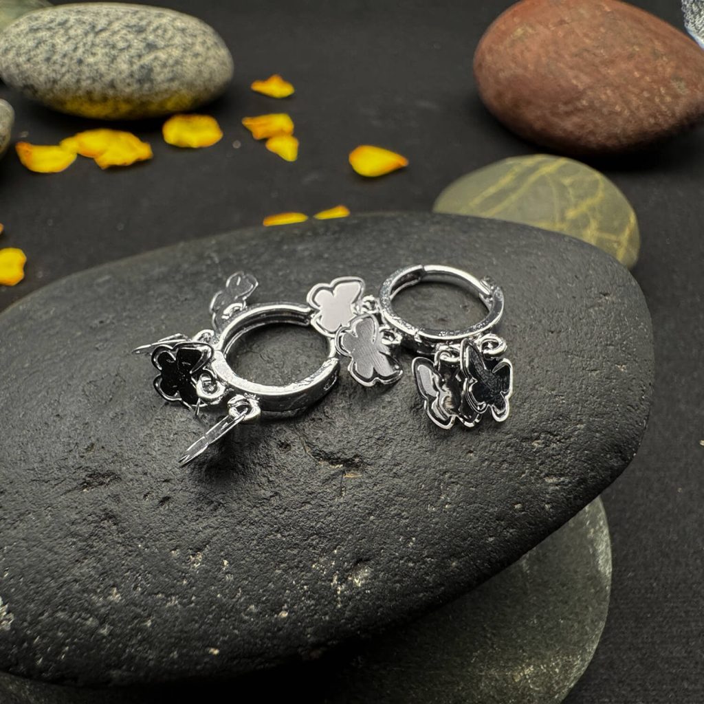 Silver Enchanting Butterfly Hoop Earrings