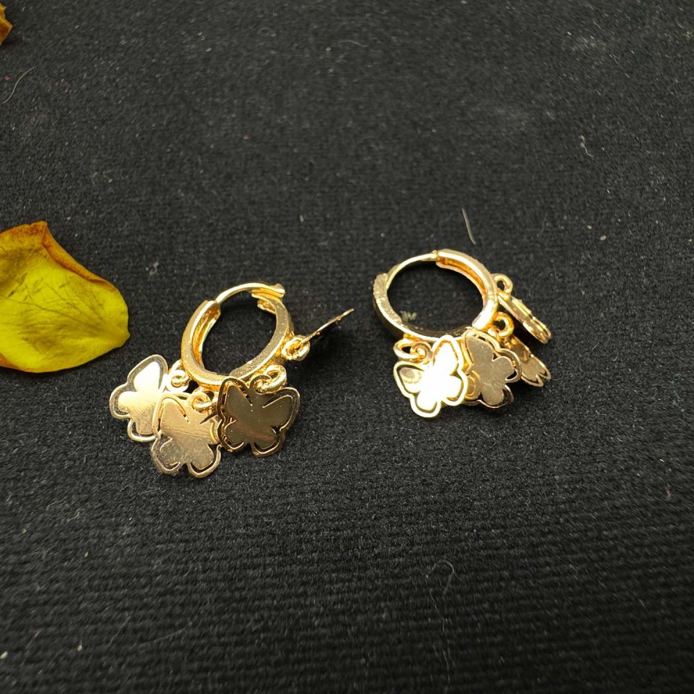 Golden Enchanting Butterfly Hoop Earrings (2)