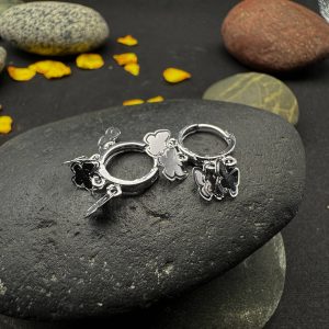 Silver Enchanting Butterfly Hoop Earrings