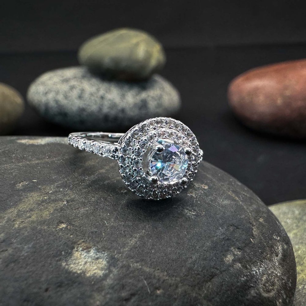 Sparkling Double Halo Diamond Ring
