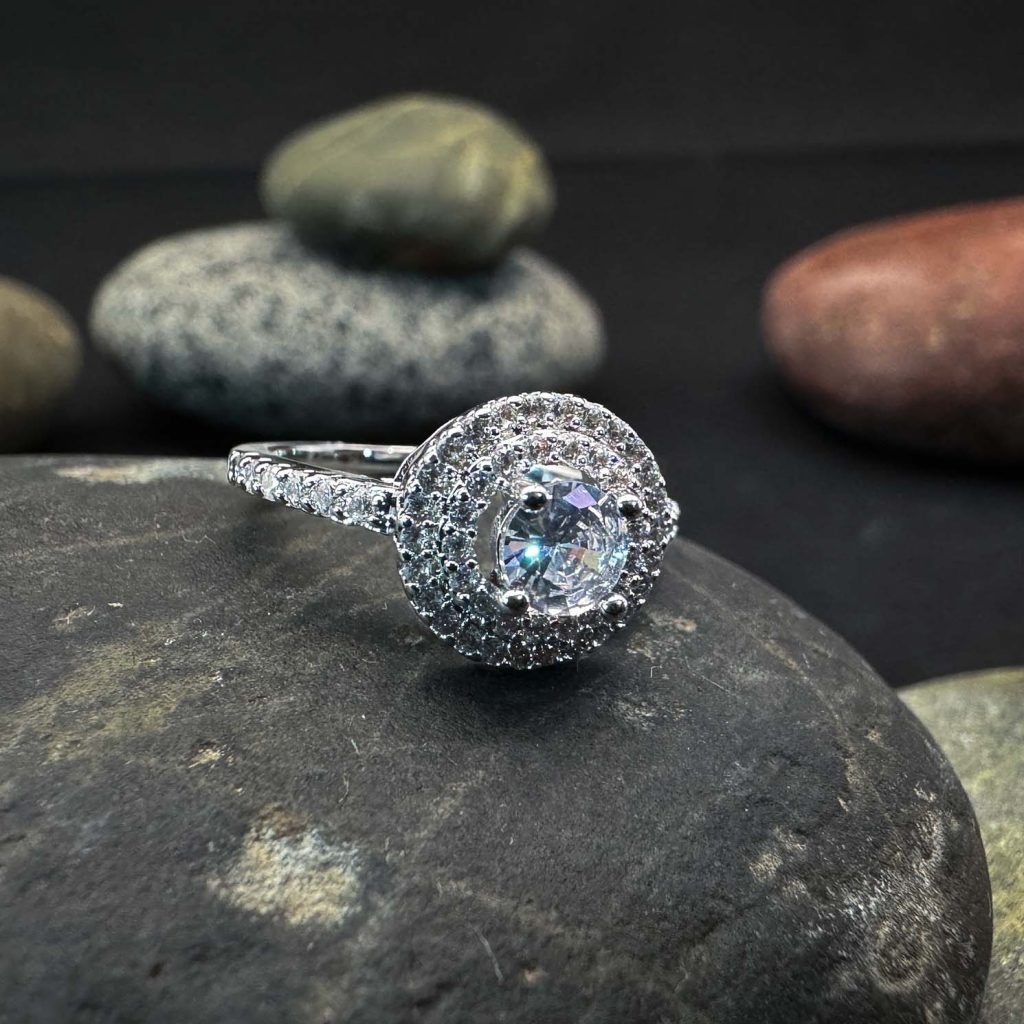 Sparkling Double Halo Diamond Ring