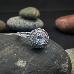 Sparkling Double Halo Diamond Ring
