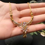 Sparkling Golden Chain Necklace with Dangling Stones