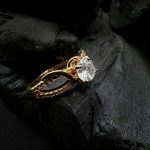 Stone Adorned Golden Ring