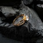 Stone Adorned Golden Ring