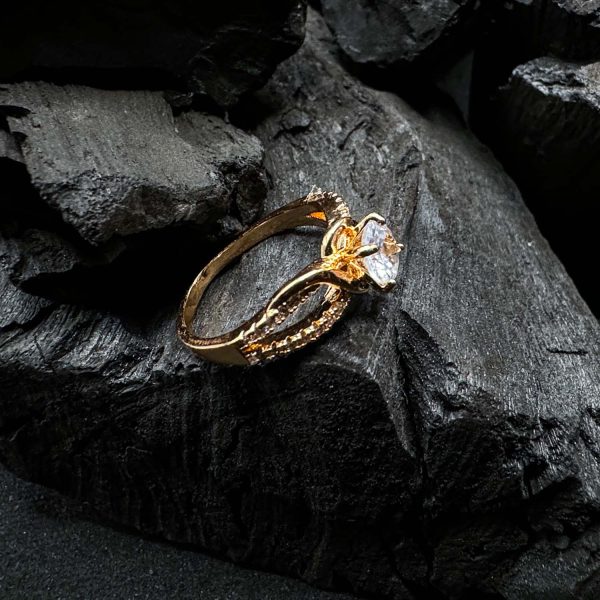 Stone Adorned Golden Ring