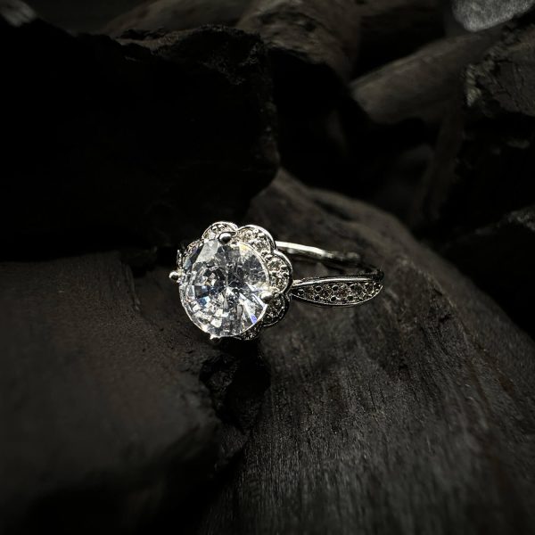 Timeless Round-Cut Diamond Floral Ring