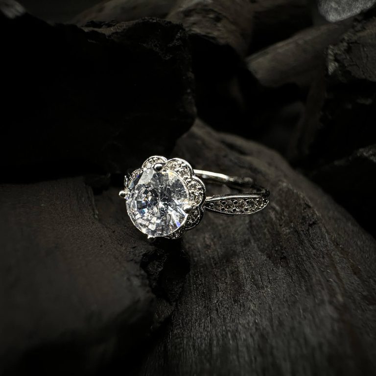 Timeless Round-Cut Diamond Floral Ring
